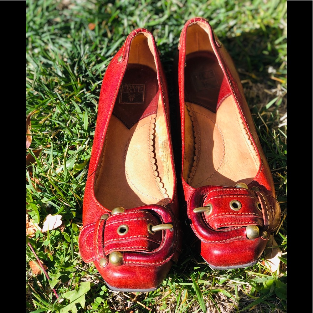 Frye Red Flats 7.5